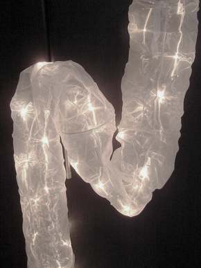 Silver Tube Drape Organza cover - fairy lights